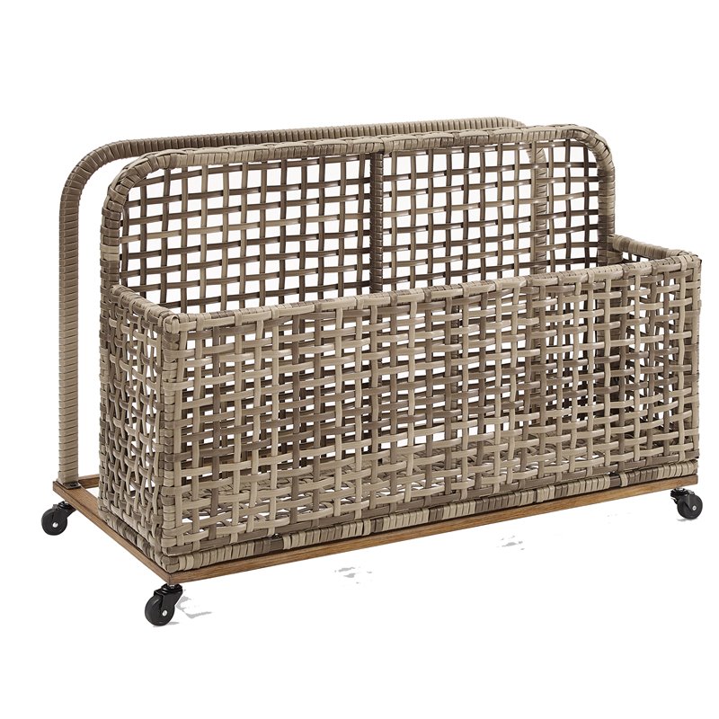 Crosley Furniture Ridley PE Wicker / Rattan Pool Storage Caddy in Natural