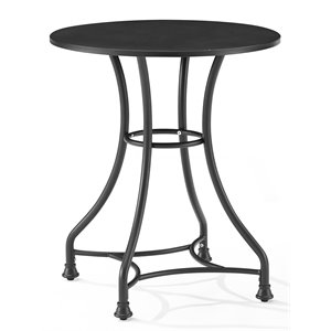 crosley furniture astrid metal indoor/outdoor bistro table in matte black