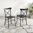 Crosley Furniture Modern Astrid Metal Patio Dining Chair in Black (Set of 2)