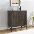Crosley Furniture Jacobsen Wood Bar Cabinet in Brown Ash/Matte Black