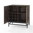Crosley Furniture Jacobsen Wood Bar Cabinet in Brown Ash/Matte Black