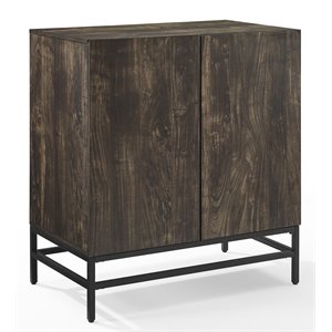 crosley furniture jacobsen wood bar cabinet in brown ash/matte black