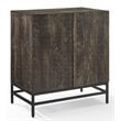 Crosley Furniture Jacobsen Wood Bar Cabinet in Brown Ash/Matte Black