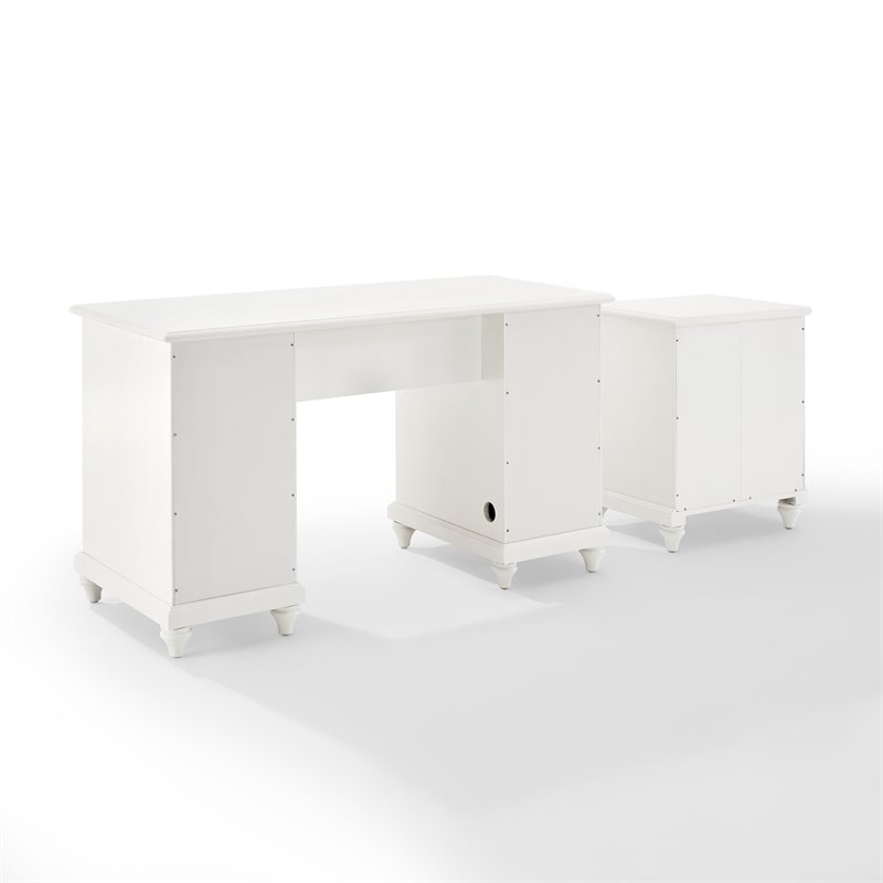 Crosley Furniture Palmetto 2piece Wood Computer Desk w/ File in White Cymax Business