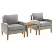 Crosley Furniture Capella 3PC Modern Wicker / Rattan Outdoor Chair Set in Gray