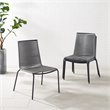 Crosley Furniture Fenton Wicker / Rattan Stackable Chair in Gray (Set of 4)