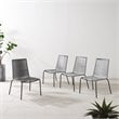 Crosley Furniture Fenton Wicker / Rattan Stackable Chair in Gray (Set of 4)