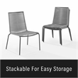 Crosley Furniture Fenton Wicker / Rattan Stackable Chair in Gray (Set of 2)