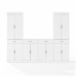 Crosley Furniture Stanton 3PC Wood Entertainment Center/Sideboard & Pantry White