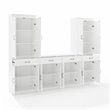 Crosley Furniture Stanton 3PC Wood Entertainment Center/Sideboard & Pantry White