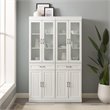 Crosley Furniture Stanton Wood Pantry with Glass Door in White (Set of 2)
