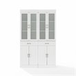 Crosley Furniture Stanton Wood Pantry with Glass Door in White (Set of 2)