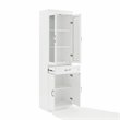 Crosley Furniture Stanton Wood Pantry with Glass Door in White (Set of 2)