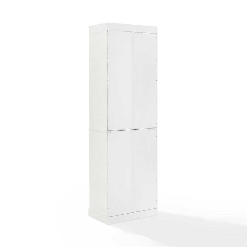 Crosley Furniture Stanton Traditional MDF Wood Pantry in White (Set of 2)