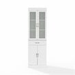 Crosley Furniture Stanton Traditional Wood Glass Door Pantry in White