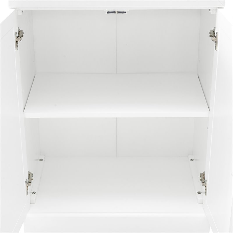 Crosley Furniture Stanton Traditional Wood Glass Door Pantry in White