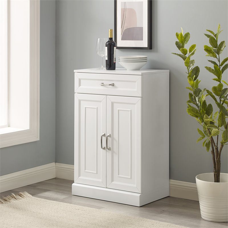 Crosley Furniture Stanton Traditional Wood Storage Cabinet in White
