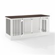 Crosley Furniture Winslow Wood Medium Credenza Pet Crate in White/Brown