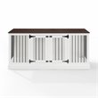 Crosley Furniture Winslow Wood Medium Credenza Pet Crate in White/Brown