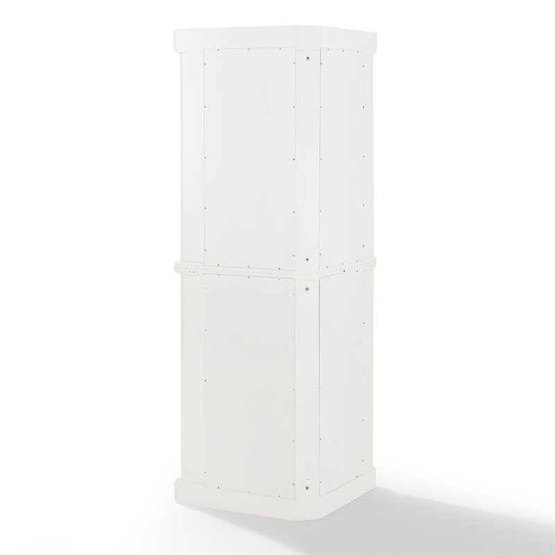 Crosley Furniture Shoreline 2-Piece Wood Corner Stackable Pantry in White