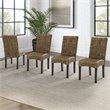 Crosley Furniture Edgewater Wood/Seagrass Dining Chair in Black/Brown (Set of 4)