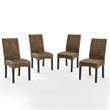 Crosley Furniture Edgewater Wood/Seagrass Dining Chair in Black/Brown (Set of 4)