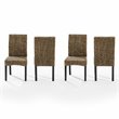 Crosley Furniture Edgewater Wood/Seagrass Dining Chair in Black/Brown (Set of 4)