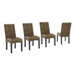 Crosley Furniture Edgewater Wood/Seagrass Dining Chair in Black/Brown (Set of 4)