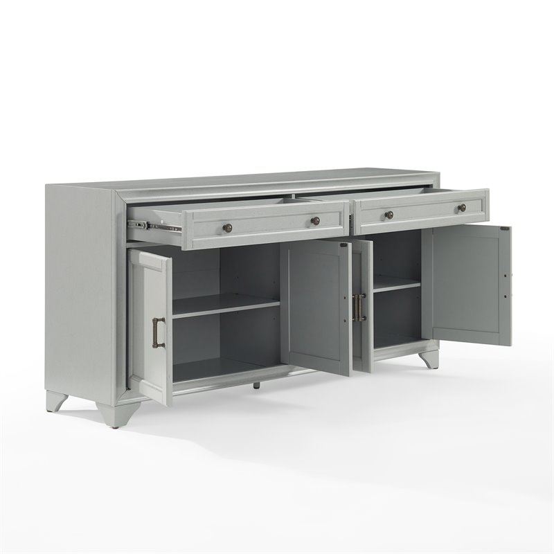 Crosley Furniture Tara Modern MDF Wood Sideboard in Distressed Gray