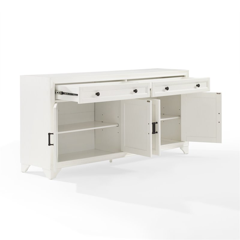 Crosley Furniture Tara Modern Wood Sideboard in Distressed White