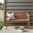 Crosley Furniture Olivier Traditional Teak Wood Outdoor Bench in Brown