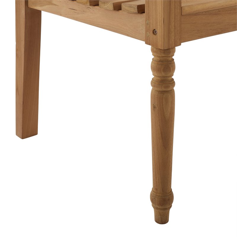 Crosley Furniture Olivier Traditional Teak Wood Outdoor Bench in Brown