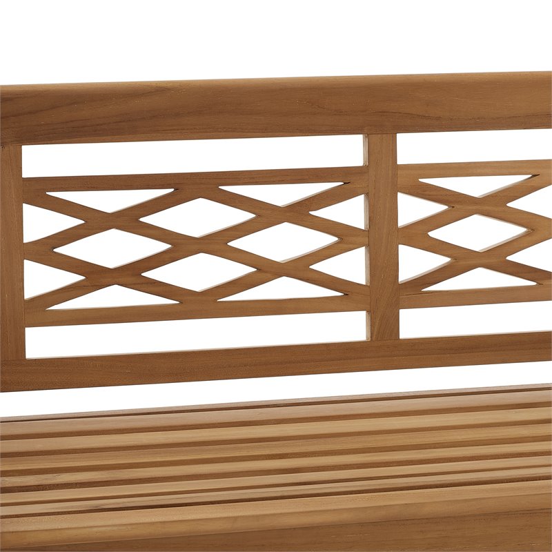 Crosley Furniture Olivier Traditional Teak Wood Outdoor Bench in Brown