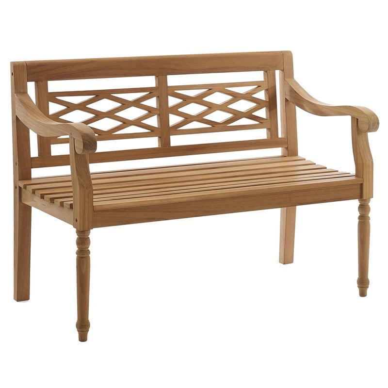 Crosley Furniture Olivier Traditional Teak Wood Outdoor Bench in Brown
