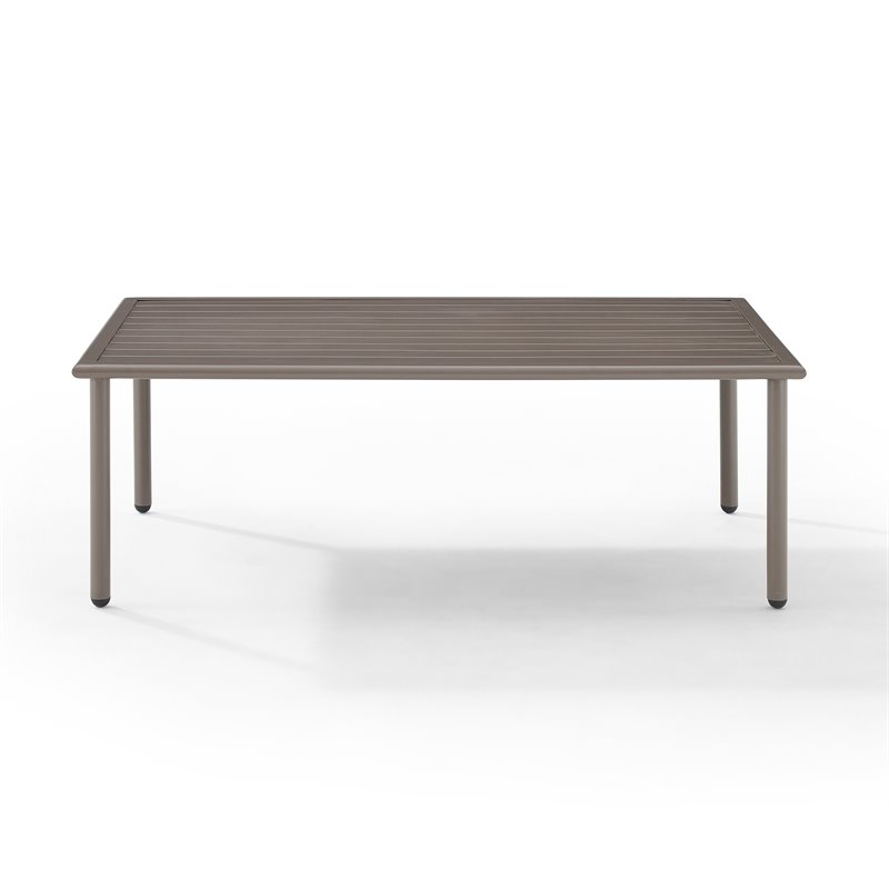 Crosley Furniture Cali Bay Modern Metal Outdoor Coffee Table in Light Brown