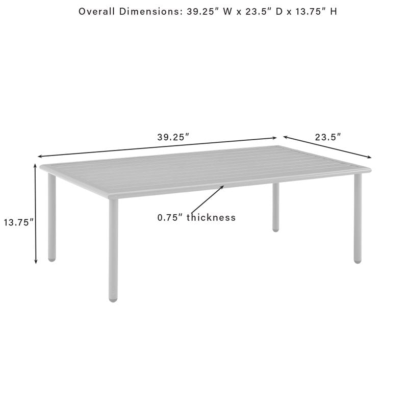 Crosley Furniture Cali Bay Modern Metal Outdoor Coffee Table in Light Brown
