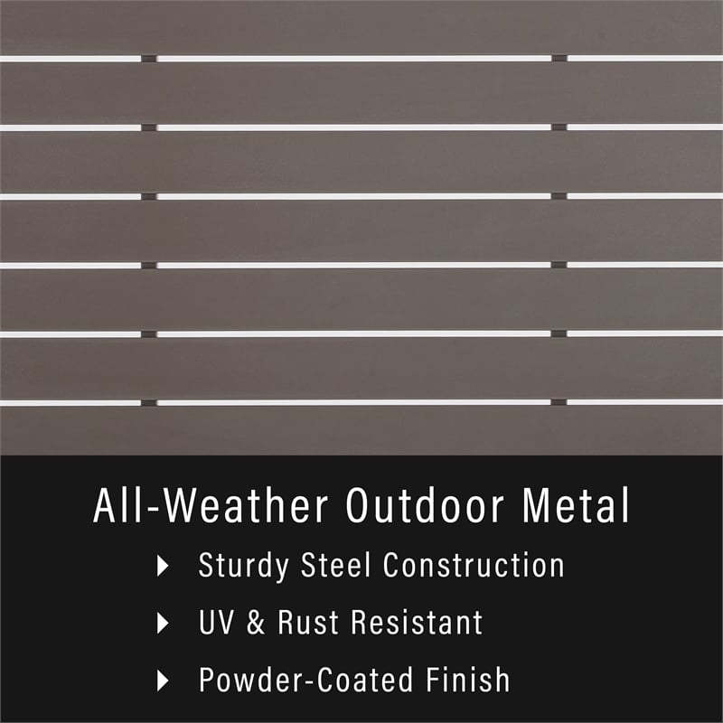 Crosley Furniture Cali Bay Modern Metal Outdoor Coffee Table in Light Brown