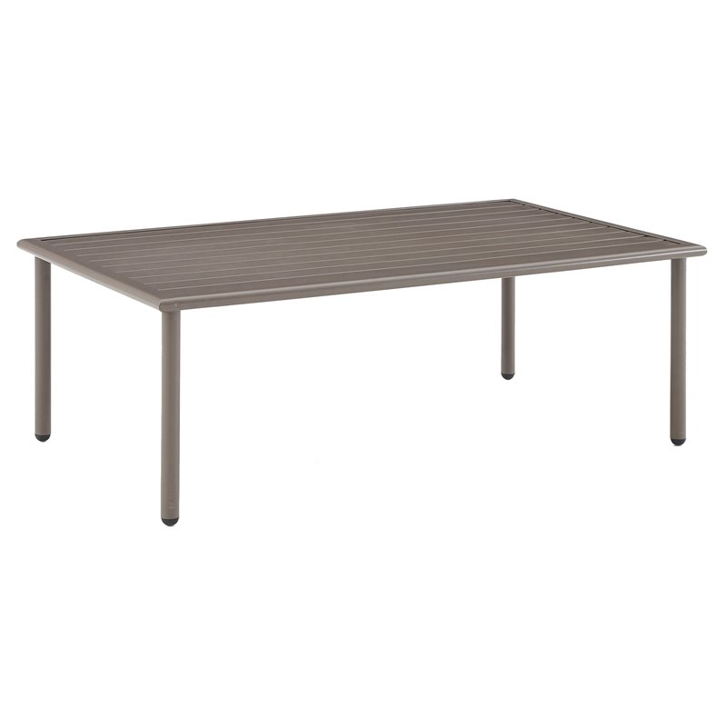 Crosley Furniture Cali Bay Modern Metal Outdoor Coffee Table in Light Brown
