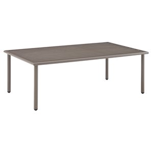 crosley furniture cali bay modern metal outdoor coffee table in light brown