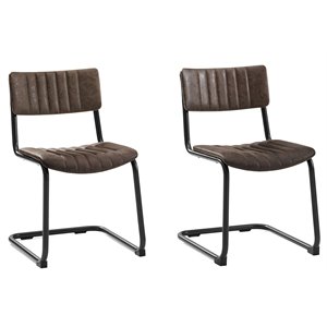 crosley furniture conrad faux leather cantilever dining chair (set of 2)