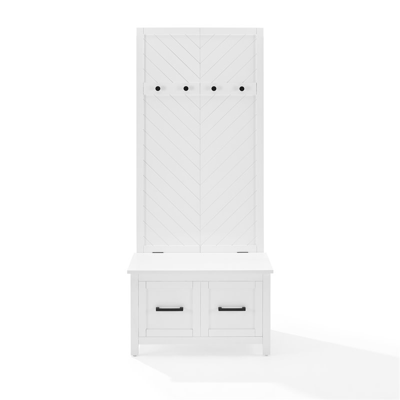 Crosley Furniture Kayce Modern Wood Hall Tree in White Finish