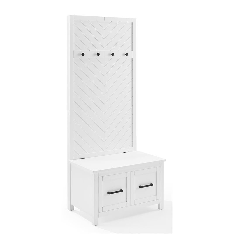 Crosley Furniture Kayce Modern Wood Hall Tree in White Finish