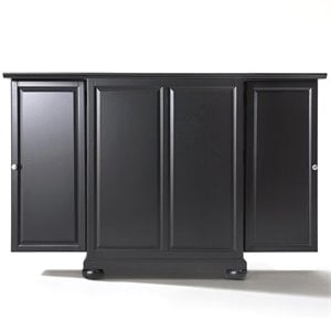 Crosley Furniture Alexandria Expandable Home Bar Cabinet in Black Finish