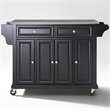 Crosley Furniture Wood/Stainless Steel Kitchen Cart in Black and Silver