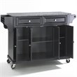 Crosley Furniture Stainless Steel/Wood Kitchen Cart in Black/Gray