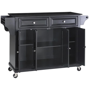 Crosley Furniture Traditional Solid Granite/Wood Kitchen Cart in Black