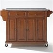 Crosley Furniture Solid Granite/Wood Kitchen Cart in Cherry/Gray
