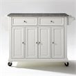Crosley Furniture Wood/Solid Granite Kitchen Cart in White/Gray
