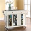 Crosley Furniture Wood/Solid Granite Kitchen Cart in White/Gray