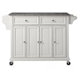 Crosley Furniture Wood/Solid Granite Kitchen Cart in White/Gray